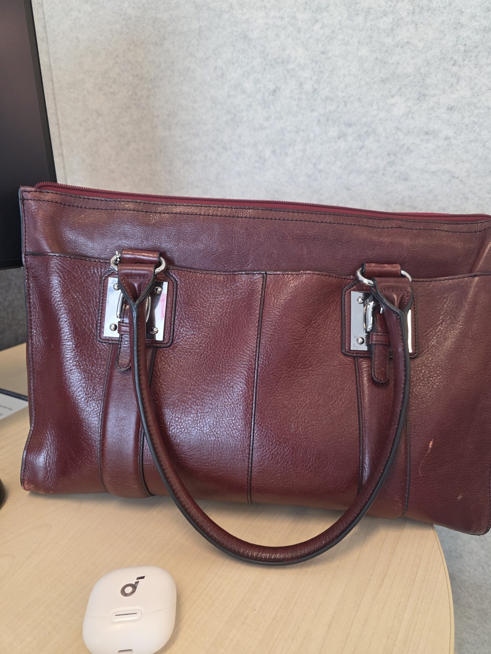 Wilsons Leather Burgundy Leather Tote